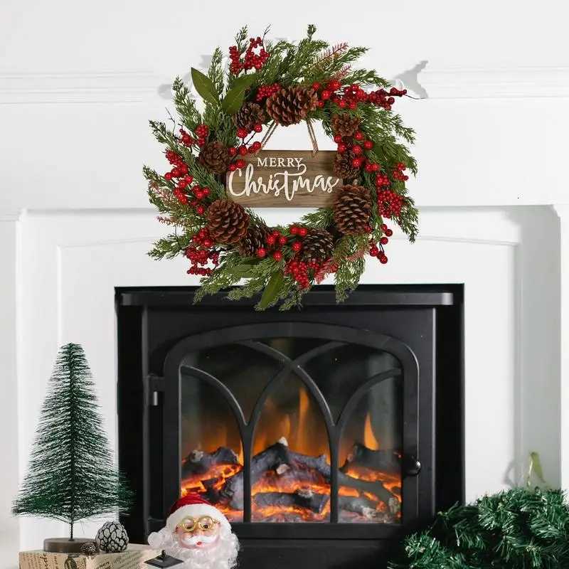 Outdoor Christmas Wreath Christmas Front Door Wreath 50cm/19inch Artificial Christmas Wreath Multifunctional ChristmasM251115
