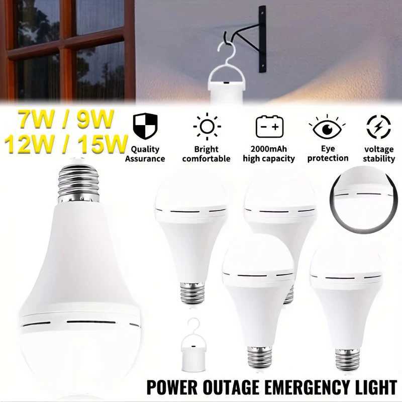 7W/9W/12W/15W Emergency Light Bulb LED Handheld Hanging Energy-Saving Lights Bulb Portable Household Tent Fishing Lighting C251115