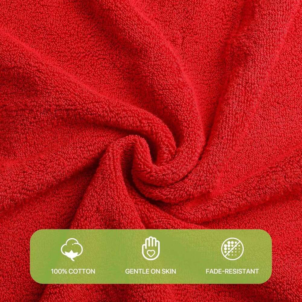 Extra Large Cotton For Bathroom Adults Oversized Quick-Dry Bath Sheet Towels Set Of 2,Red