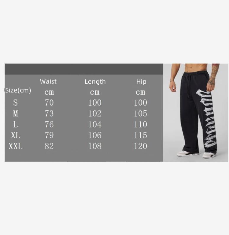 Men's Thin Summer Gym Training Pants Street Leisure Fitness Cotton Printed Mid-Waist Casual Trousers Designed Trend Sports Pants Running Printed 