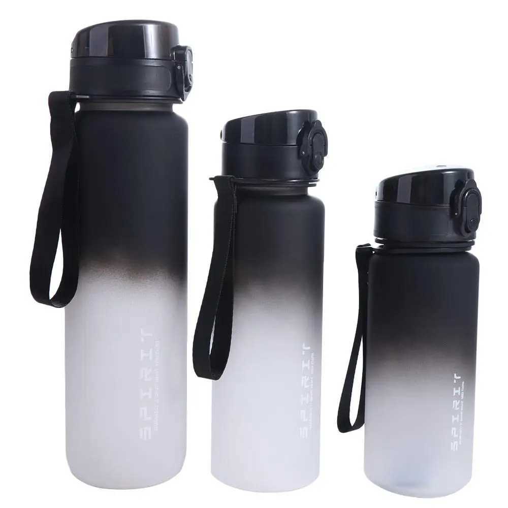 1 Liter Sports Water Bottle Gradient Color Portable Leak Proof Colorful Plastic Cup Large Capacity 500/800/1000mlW251114