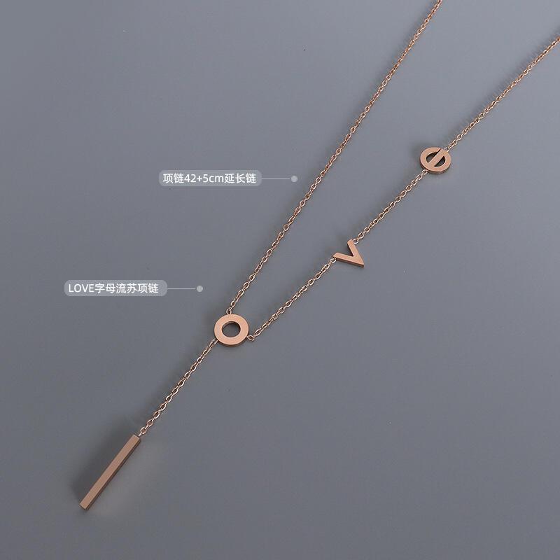 Markins Cool & Versatile Gold-Plated Titanium Steel Love Pendant Collarbone Necklace for Women | Chic Elegant Accessory for Daily & Party Wear GS1.1
