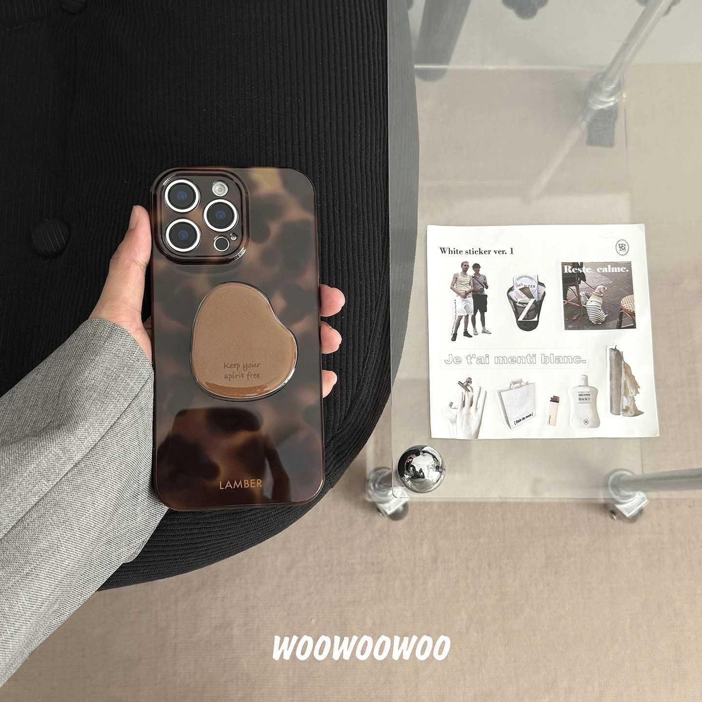 Stylish Personality Black Brown Amber Iceberg Pattern Magnetic With Holder Phone Cover Case for iPhone 16 15 14 13 12 Pro Max J251202