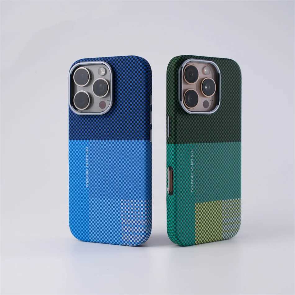 Carbon Fiber Fibre Relief Case For iPhone 17 Pro 16 15 14 Pro Max Magnetic Wireless Charging Alloy Lens Shockproof Cover J251202