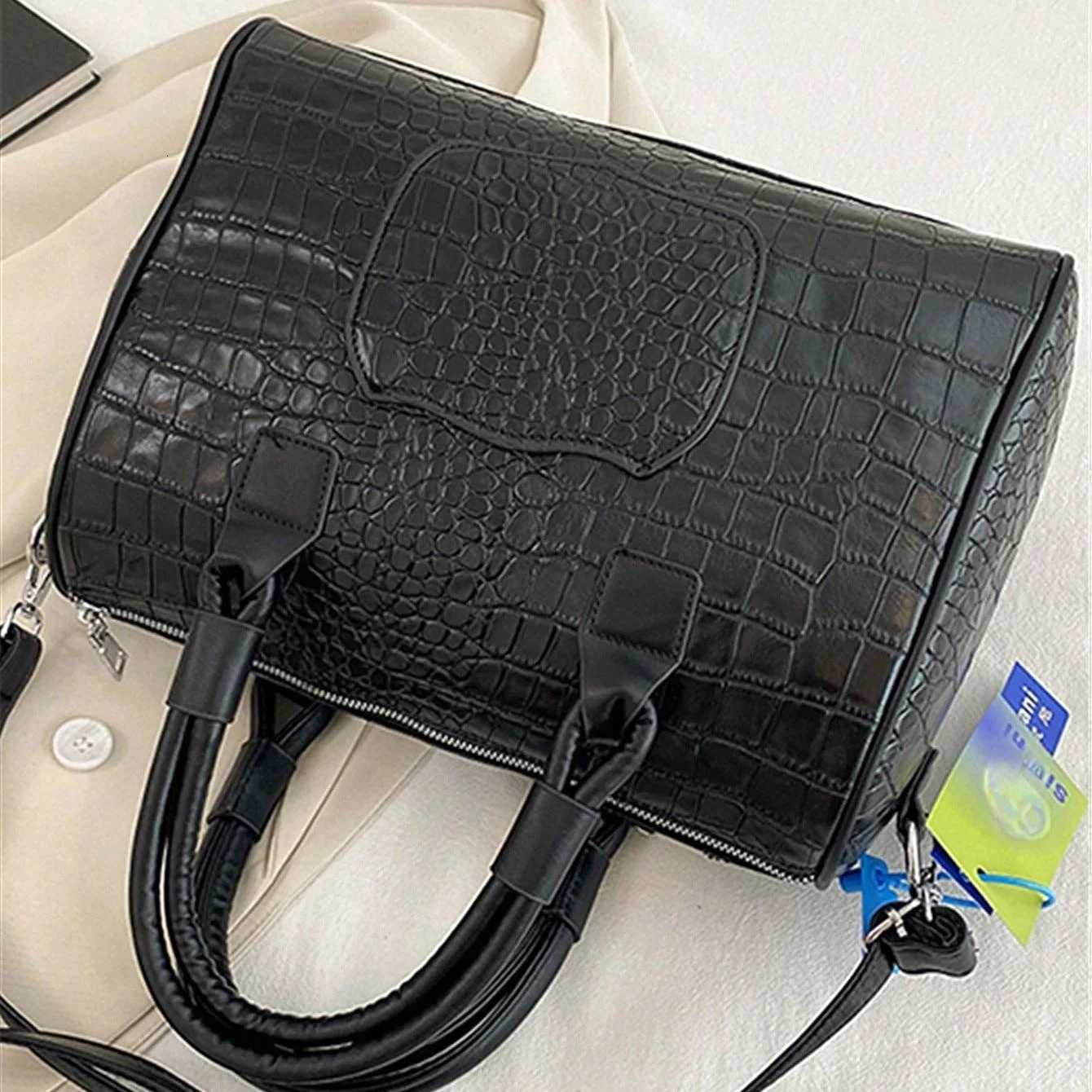 New PU leather backpack handbag crossbody oversized capacity handcrafted figure embroidery womens bagW251115