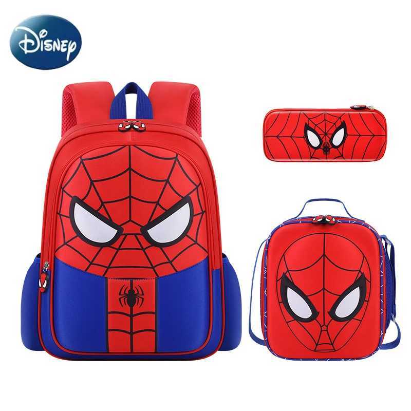 Disney 3 pieces of Marvel Spider Man backpack casual lightweight cartoon design school bag - including Rucksack Pencil Case lunch bagXJ250414