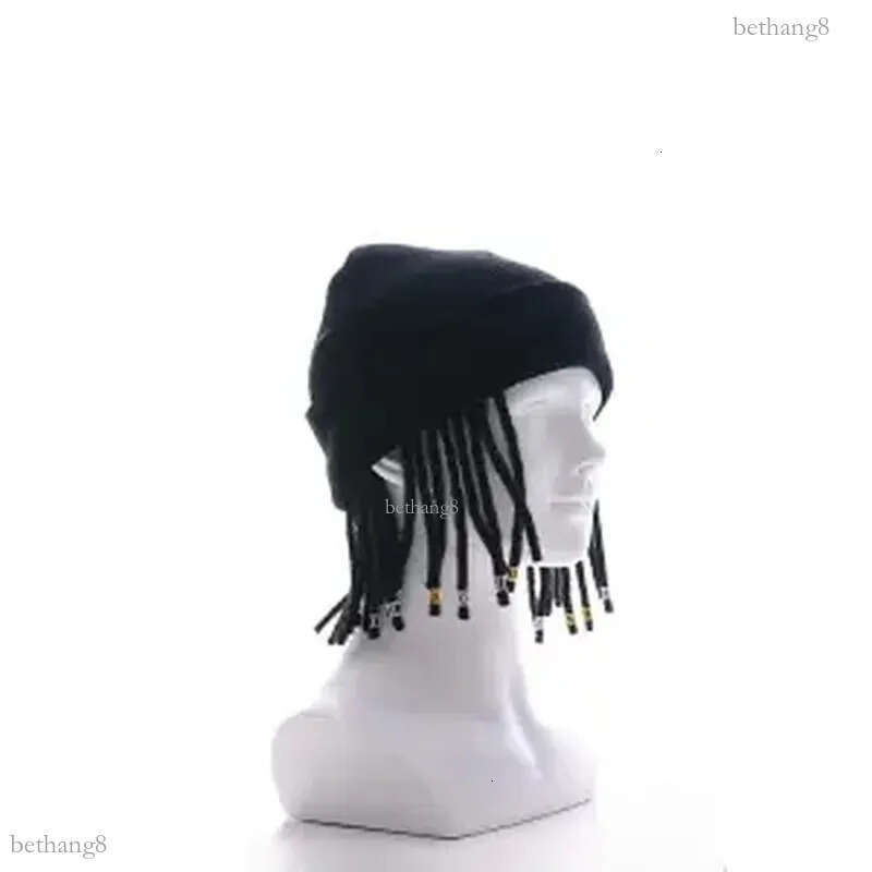 Beanie/Skull Caps Rap Reggae Cold Bonnet Men Hip Hop Knitted Hat Dread Locks Hat Men Locks Wig Pullover Hat Fashion Punk Beanies for Men 231007