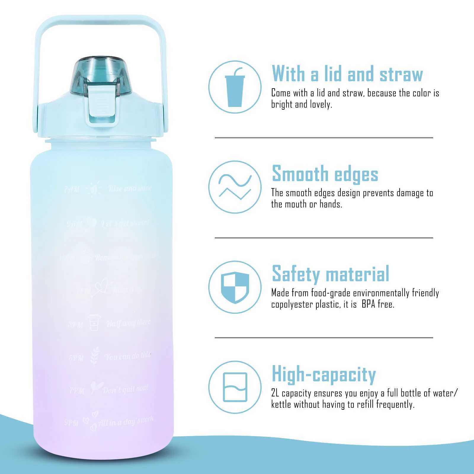 Outdoor Sports Water Bottle 600Ml Large Capacity Portable Drinking Cup For Juice Fruit Tea Heat-Resistant Plastic BeverageW251114