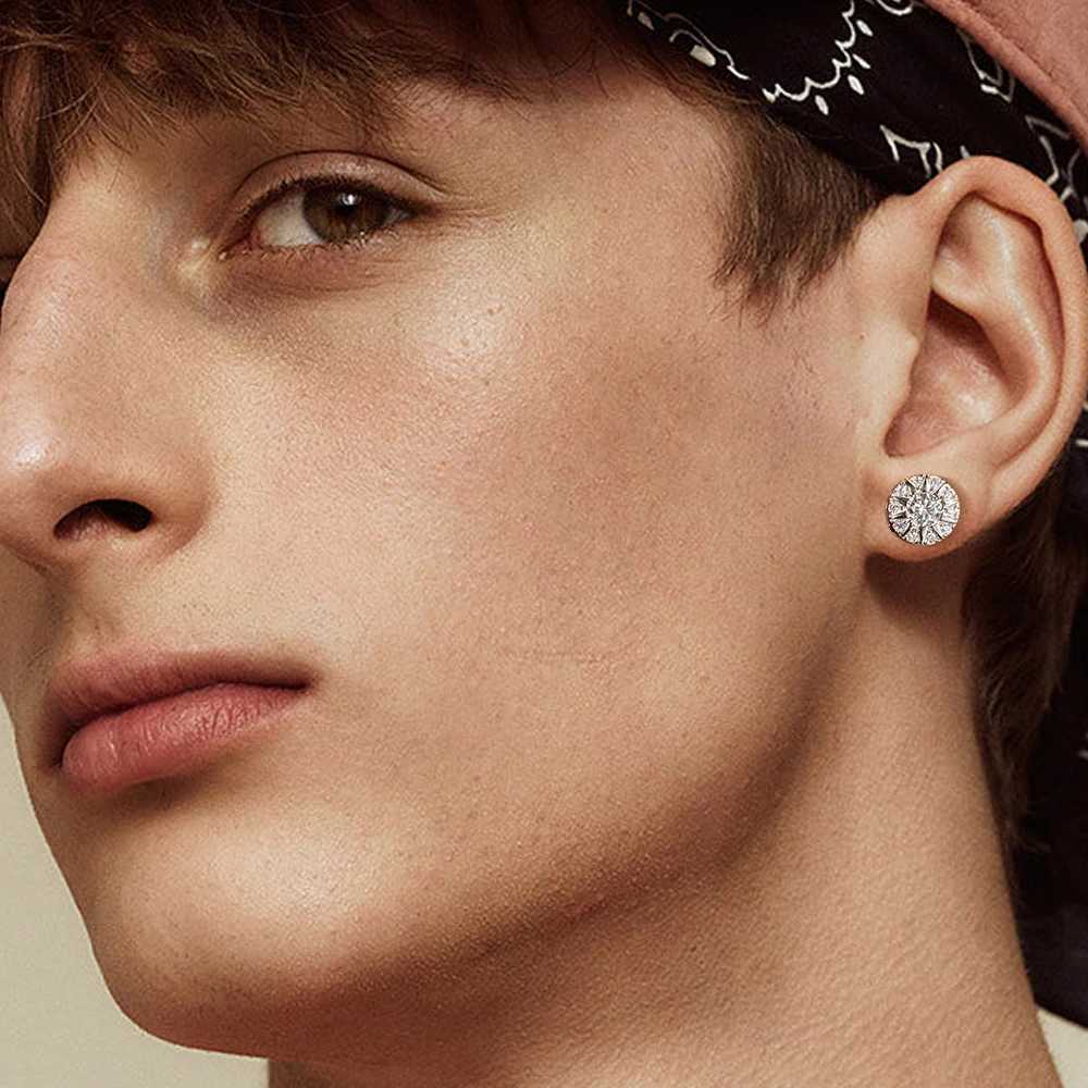 FEOBUR 10mm D Color Moissanite Cluster Stud Earrings for Women 925 Sterling Silver Diamond Ear Studs Man Hiphop Jewelry Gift W251115