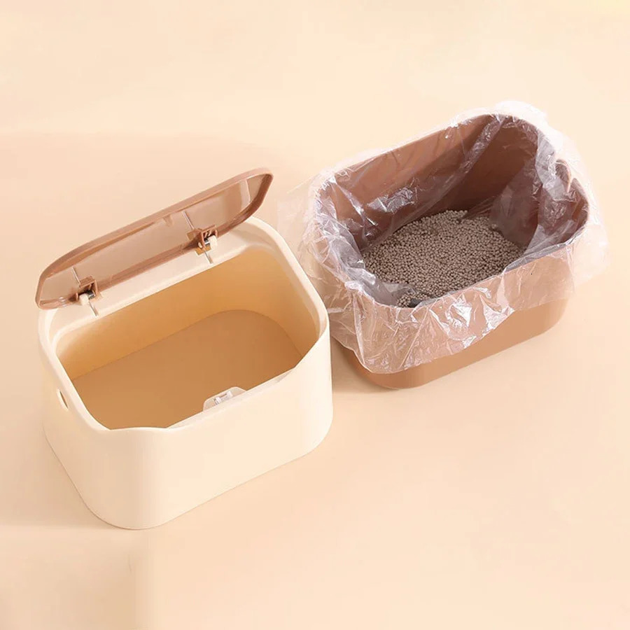 Cat Litter Box Portable Bedpan Removable Full-closed Kitty Litter Pan Potty Toilet for Rabbit Medium Large Cats Small Animals 250414