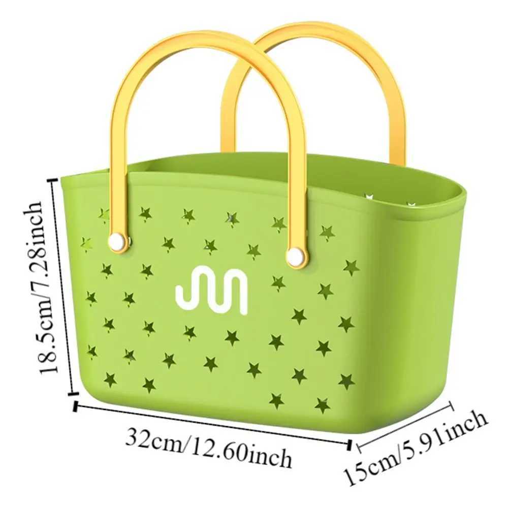 Fashionable hollow bathroom drainage basket waterproof creative summer beach bag laundry bag DIY picnic handbag W250415