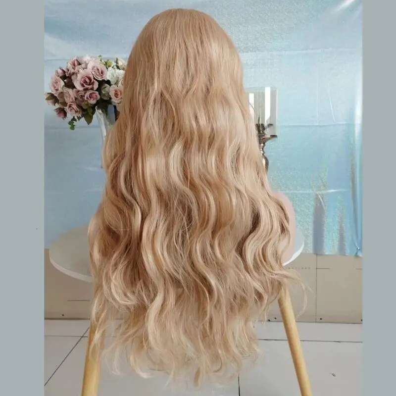 Marquesha 13*4 Curly Synthetic Front For Women Glueless Heat Resistant Fiber Gloden Blonde Lace Wig