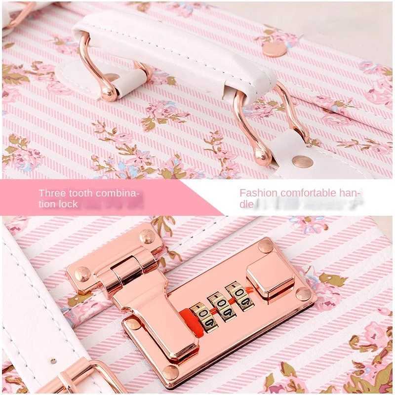 Retro Luggage Cute Cherry Blossom Pink Trolley Case Silent Spinner Wheel 20 inch Travel Cabin Suitcase 22/24/26/28 inch Set K251114