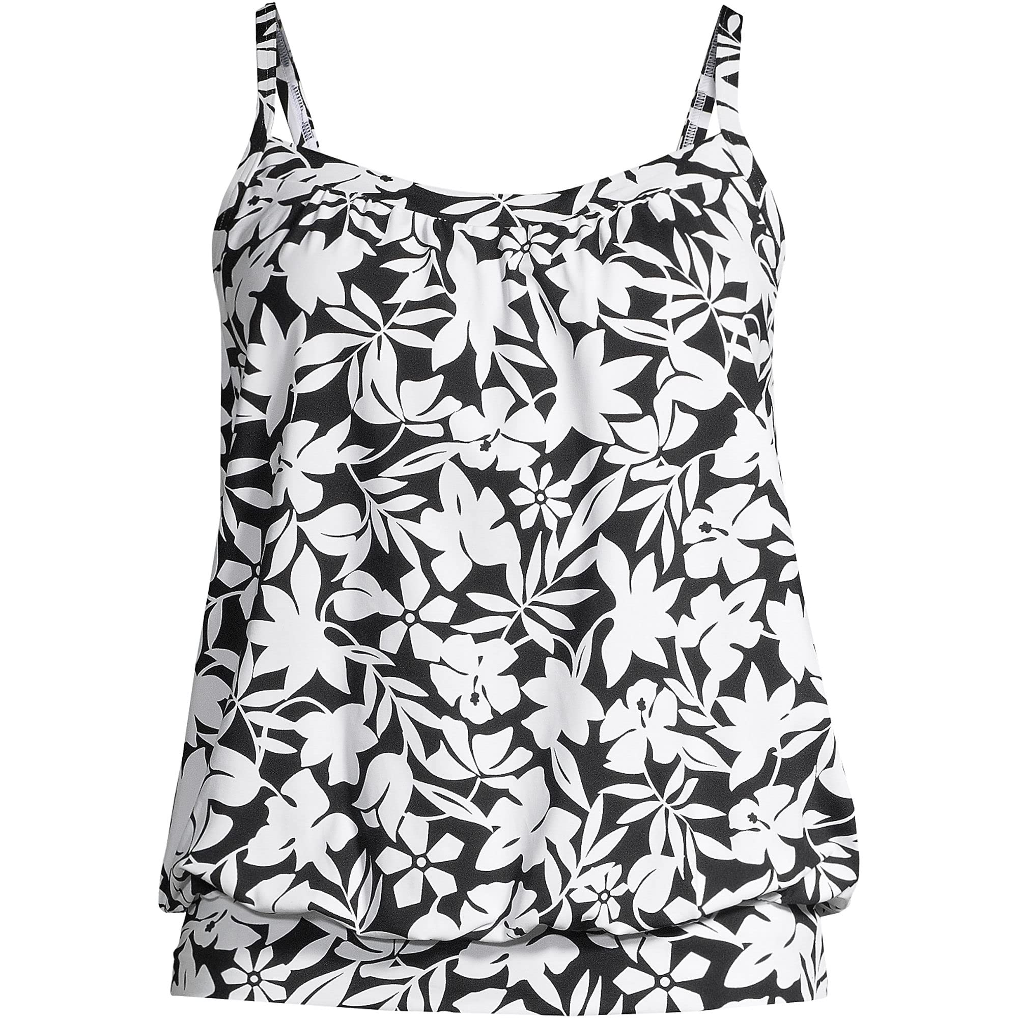 Two-piece Swimsuit for Women Flower Print Design Conservative Swimsuit Look Slimmer Adjustable Sling