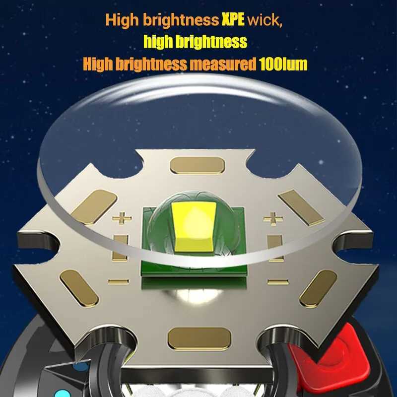 XPELED Rechargeable Flashlights 100 Lumens Brightest Powerful Camping Light with Magnet Hanging Outdoor Waterproof Work Light M251115