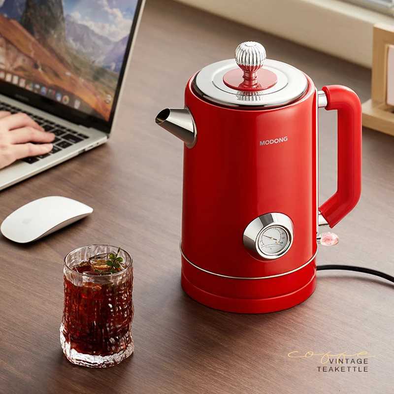 18L Retro Electric Kettle With Mechanical Thermometer Boil Water Tea Pot 304 Stainless Steel Insulation Pot Kettles 220V Y251114