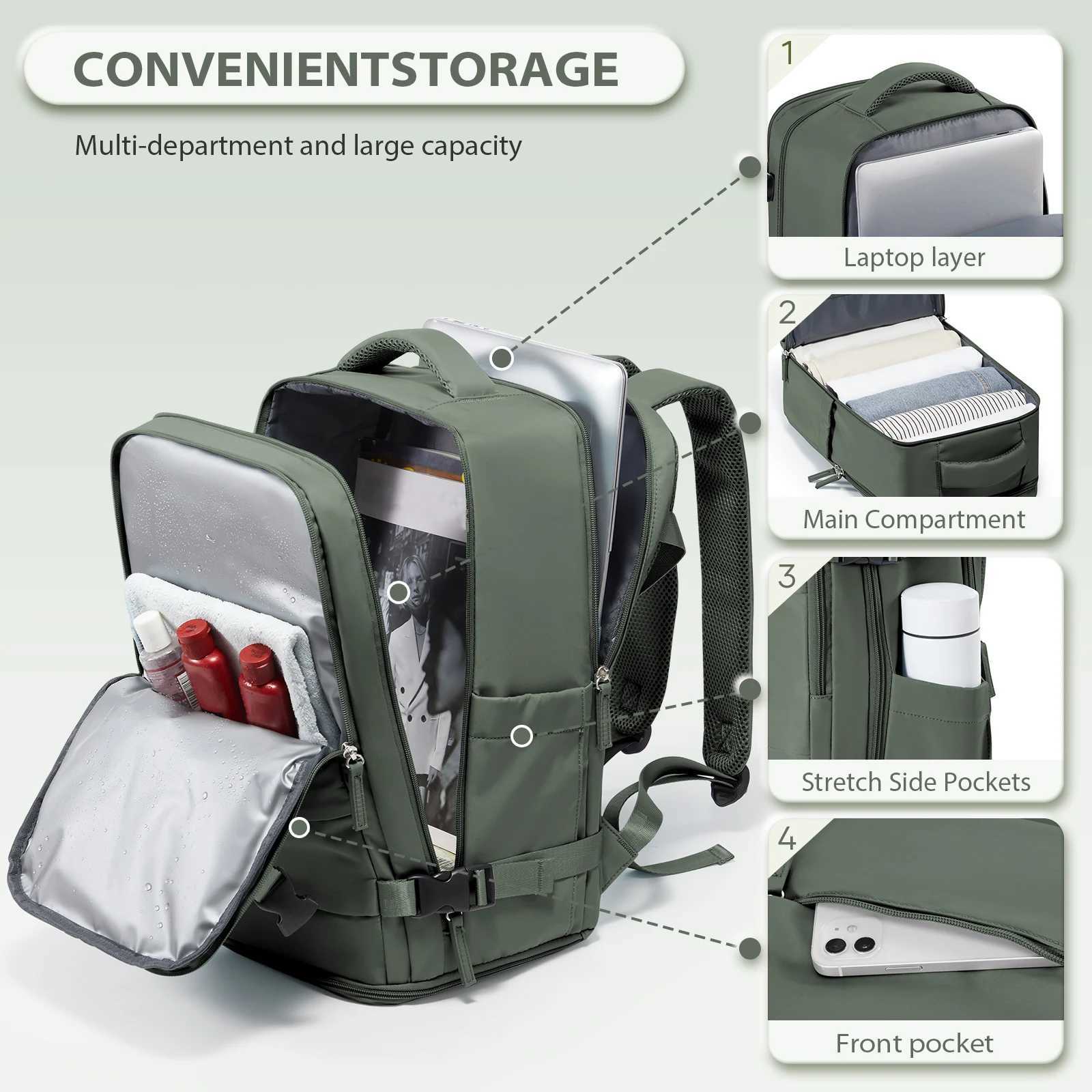 Cabin Airplane 40x20x25 Travel Backpack Anti Theft Backpack 156inch Portable Backpack Notebook Bag Men Casual Hiking BackpackW251114