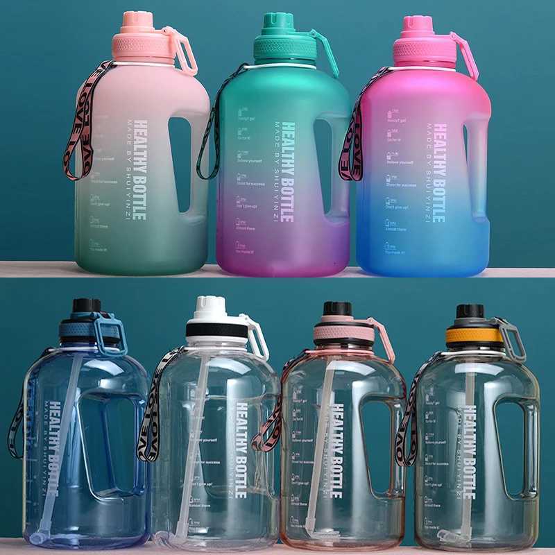 22L Large Capacity Water Cup Sports Fitness Gallon Straw Big Water Bottle High Temperature Resistant Plastic Ton BarrelW251114