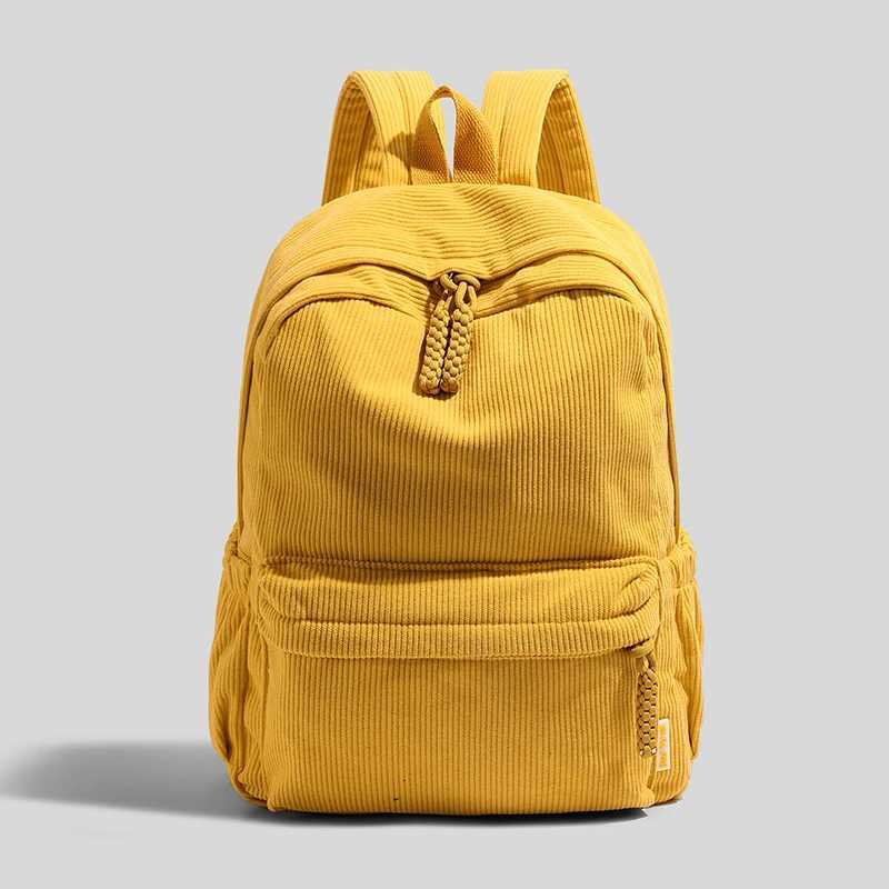 Ladies Fashionable Backpack Large Capacity Corduroy Material Simple And Durable Casual Travel Backpack Student BackpackW251114