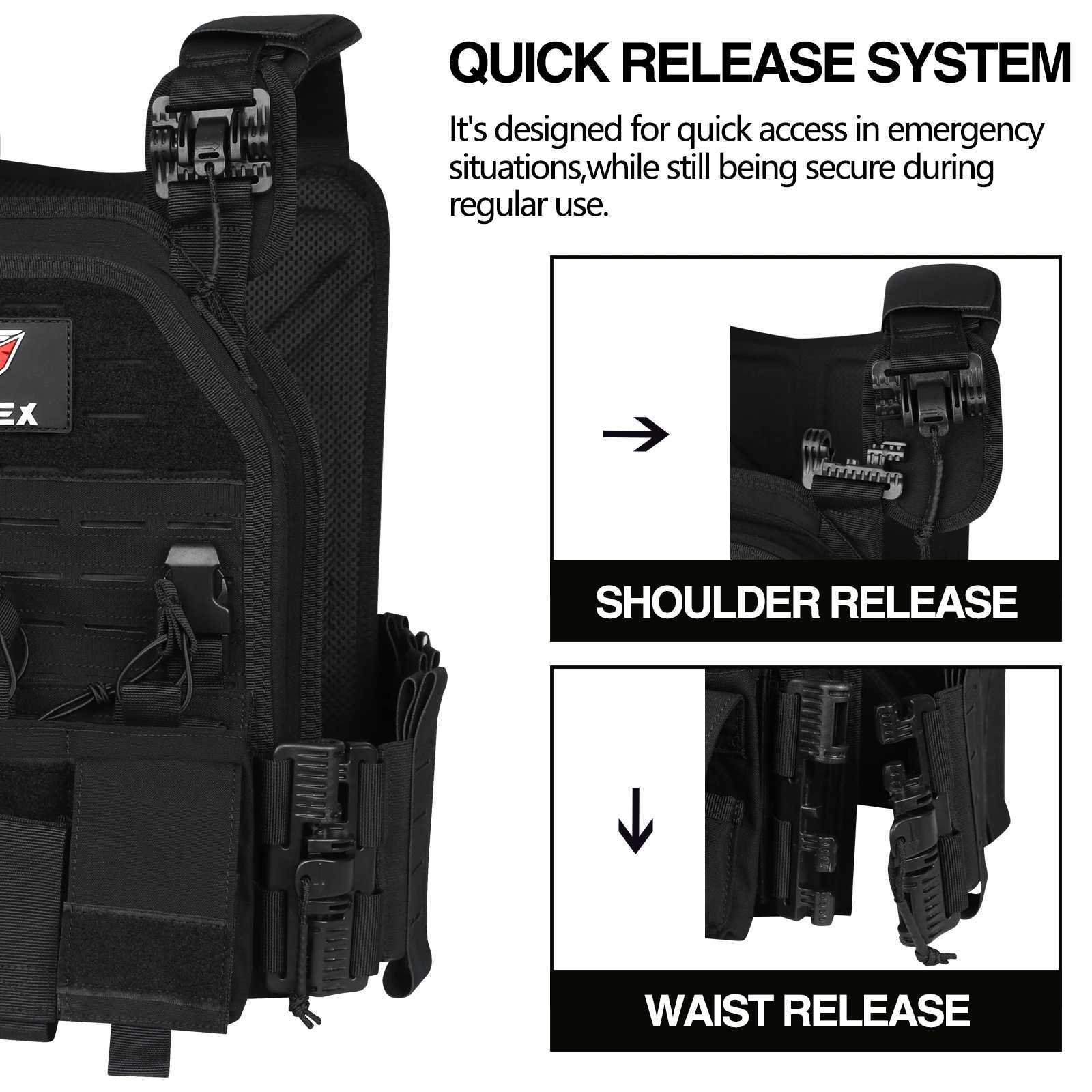 ARTEX CAMO Light Weight Quick Release Combat Plate Carrier 1000D Nylon Molle Tactical Vest Hunting XJ251114