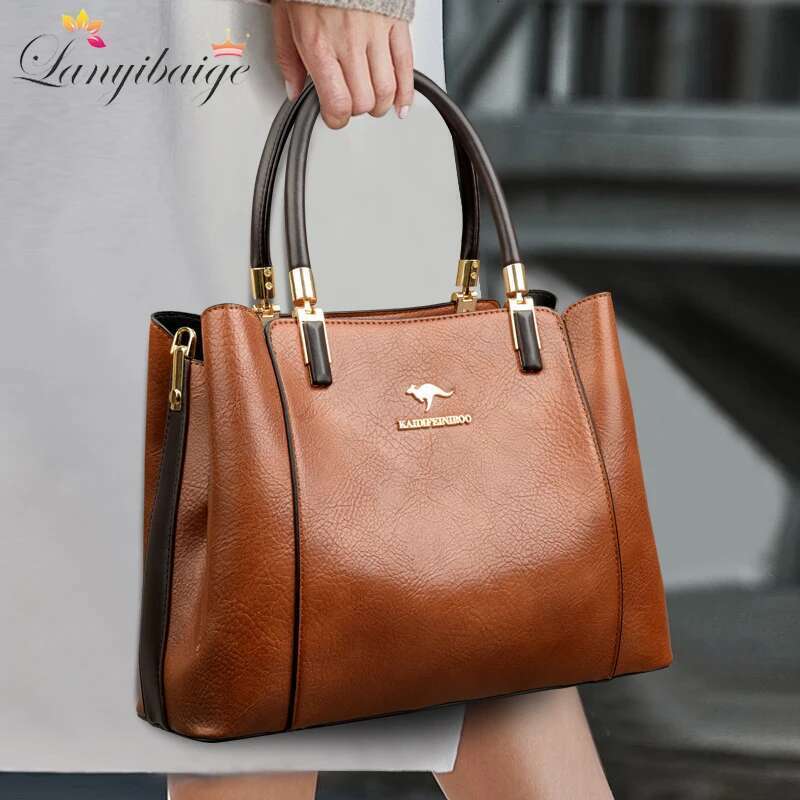 Genuine Handbags Women 2024 Trending Crossbody Shoulder Bags Ladies Branded Tote Bag 100% Cow Leather Casual Sac