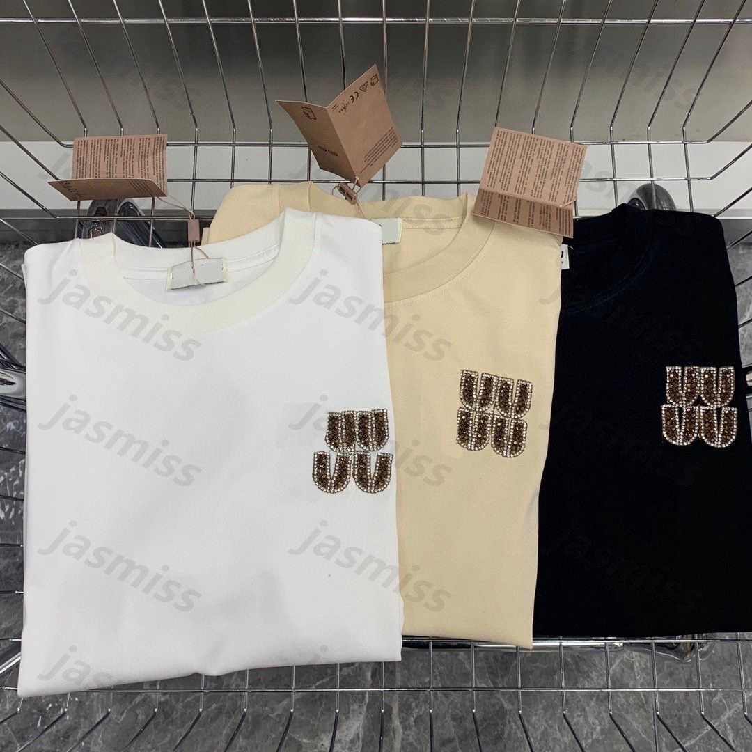 Designer T-shirts Cotton Luxury T-Shirt For Womens Letter Diamond Woman Tee Tshirt Womens Shirts Lady Tops -8 Ladies Teeshirts Clothes Clothing DZD2504152