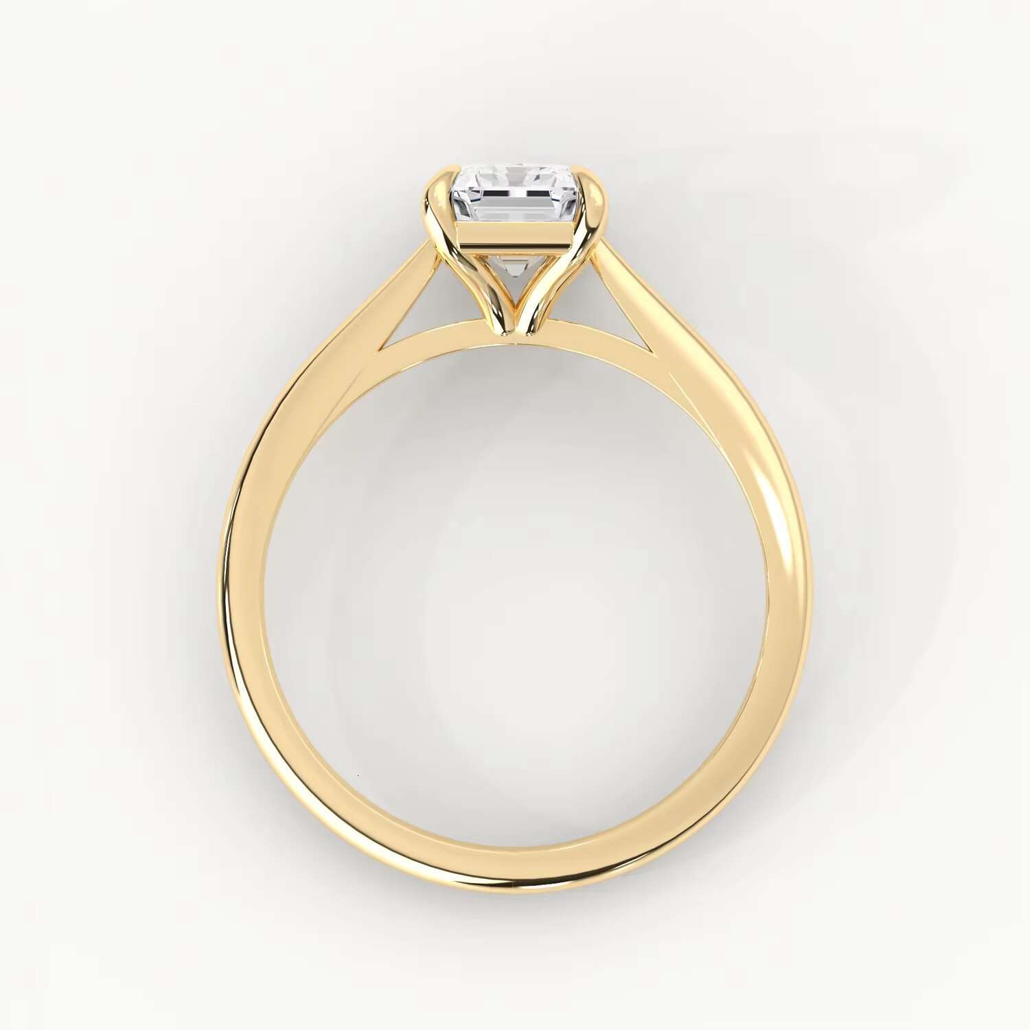 14K Gold Plated 925 Sterling Silver Radiant Emerald Cut 3ct Moissanite Wedding Ring for Women