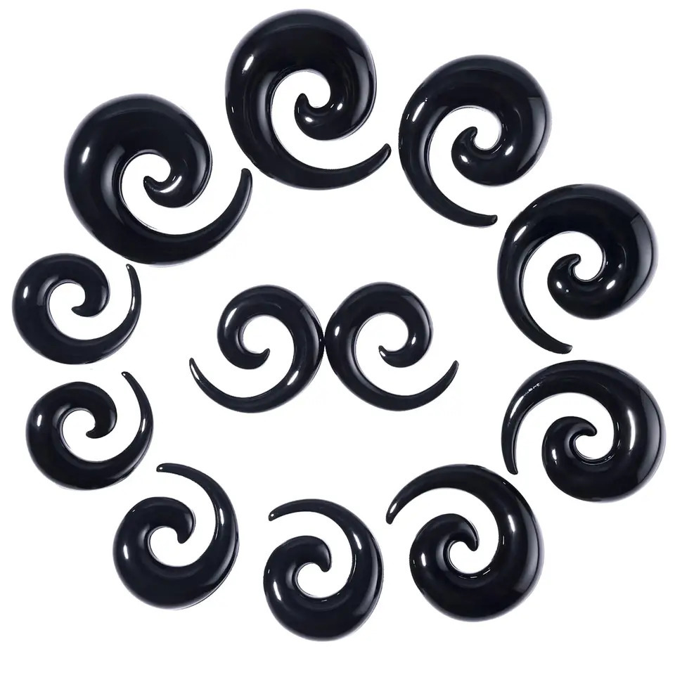 12Pcs Big Large Acrylic Spirals Ear Plug Stretching Tapers Expander Tunnel Set Kit Body Piercing Jewelry 10/12/14/16/18/20mm 250408