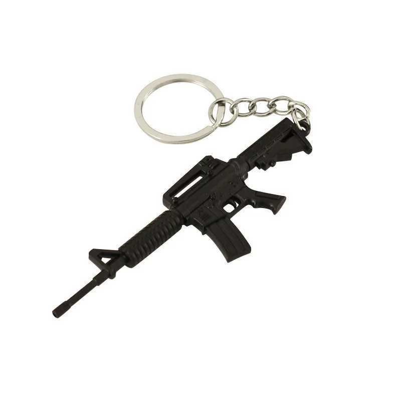 9cm Mini Gun Model M4A1 Keychain Model Jewelry Weapon Metal Pendant Keychain Chaveiro Package Car Keyholder Childrens Gift M250415