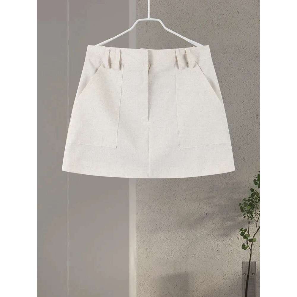 Cotton En Vest Mini Skirts Suits Women O Neck Single Breasted Lace Up Female 2025 Spring New Soft Solid Sets 2 Pieces