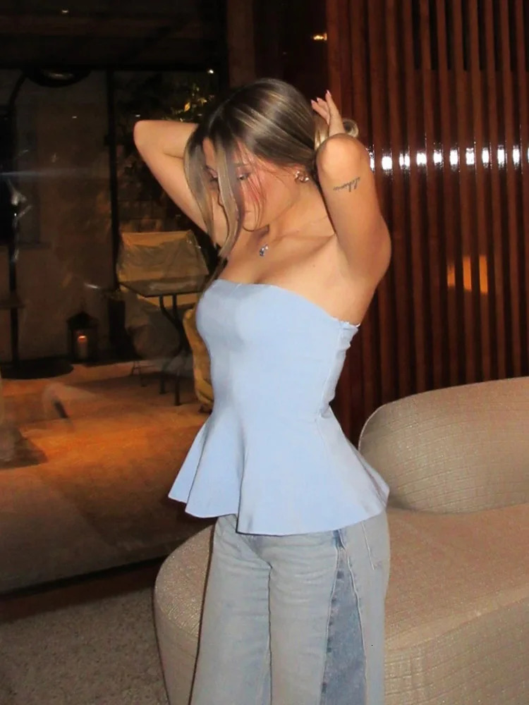 TRAFZA Womens Summer Long Street Short Top Solid O-neck Backless Decorative Zipper Womens Sleeveless Top in 3 Colors 250415