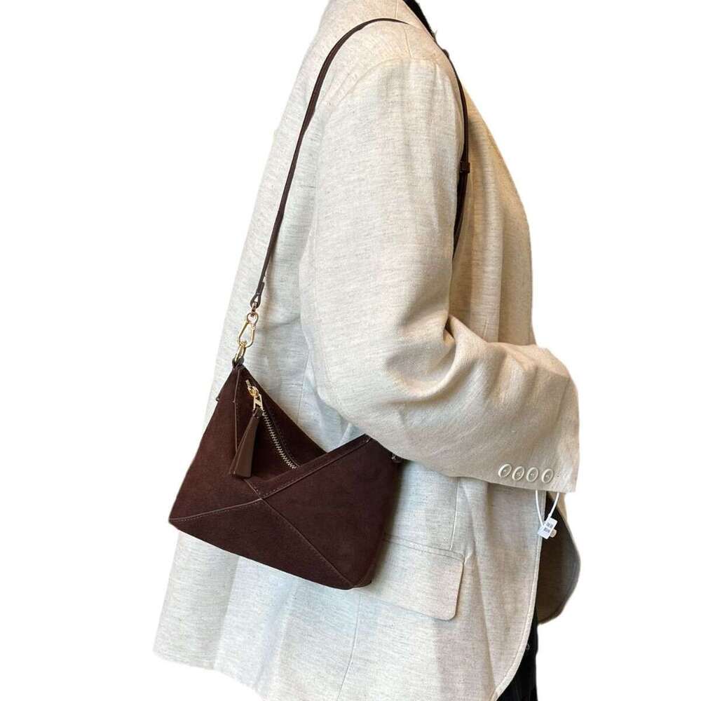 Mm Women's Bags 24 New Geometric Folding Frosted Leather, Single Shoulder Armpit Bag, Handbag Design, Casual Women's Bag