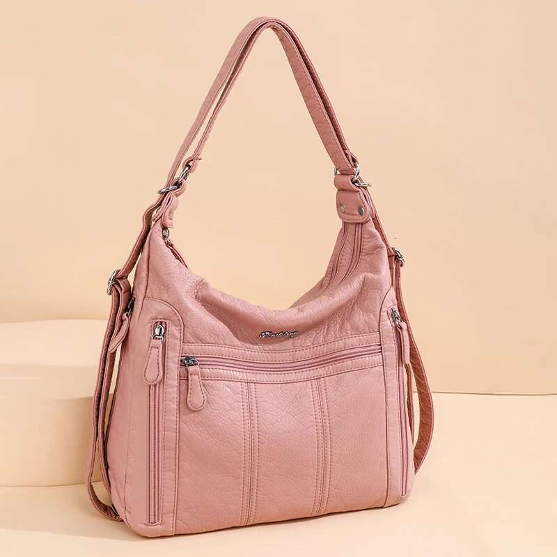Designer Bag Annmouler 2022 Large Capacity Women Handbag Pu Leather Crossbody Female Multifunction Shoulder Bag Pink Sac A Main Femme