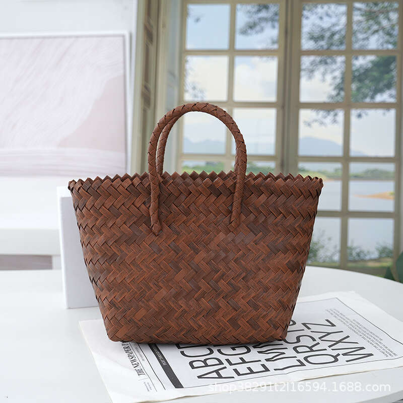 Handmade Beach Bag 2024 New Forest Series Woven Large Capacity Simple Women's Stylish Handheld Shopping Beach Bag Kq2
