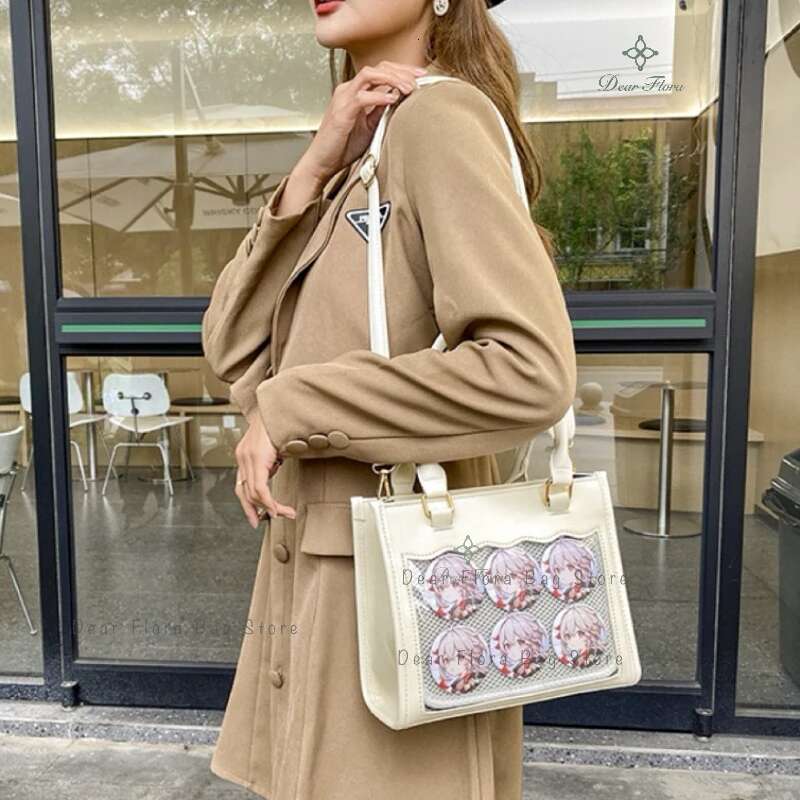 Y2k Women's Fashion Ita Sweet Girl Transparent Crossbody Bags Trendy Tote Lolita Shoulder Bag DIY Display Handbag Purses