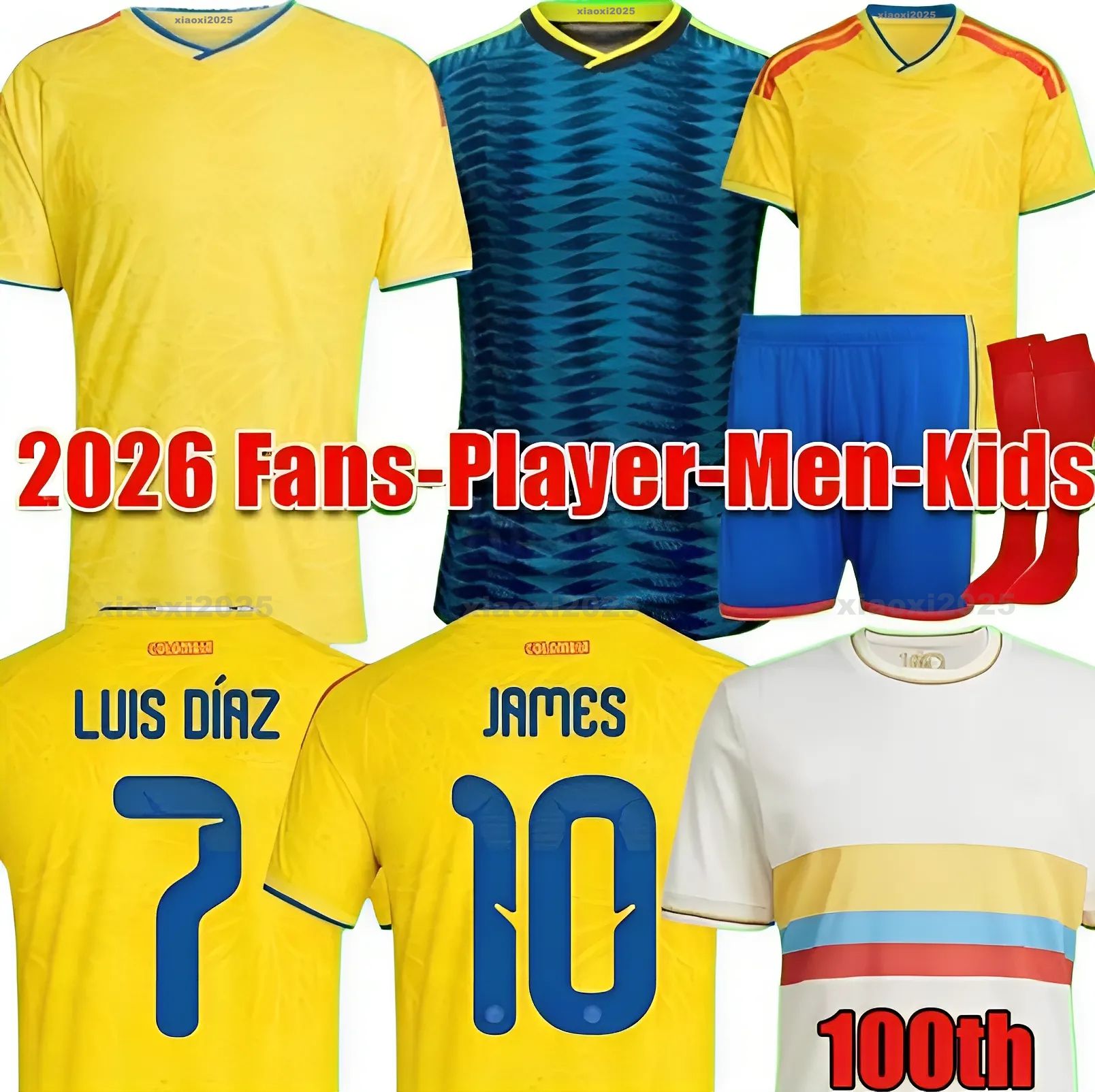 Colombia 2026 World Cup Centenary soccer jersey 100-years anniversary 2025 james LUIS DIAZ L.DIAZ J.LERMA Copa America Home away men kids