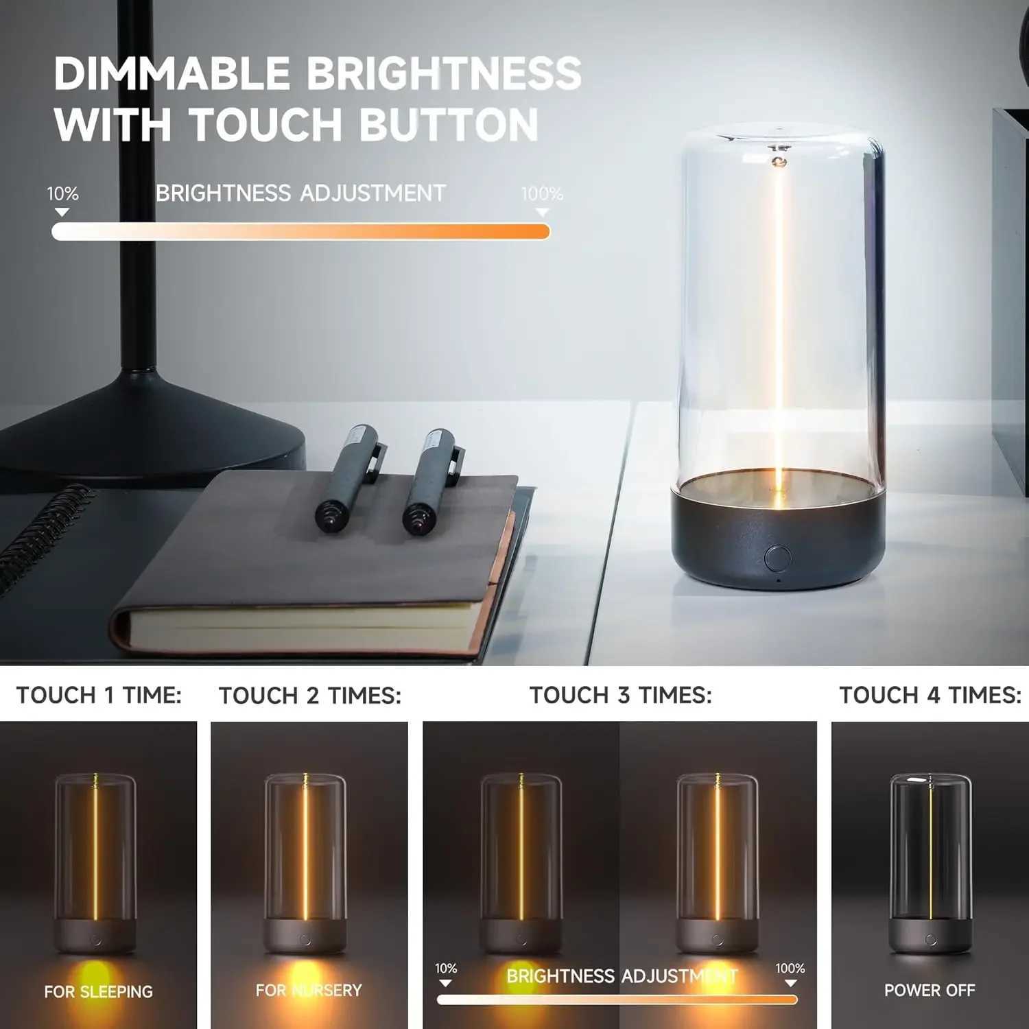 Mini Outdoor Camping Atmosphere Lamp Portable Desktop LED Night Light Bedroom Mood Bedside Lamp Birthday Gift M251115