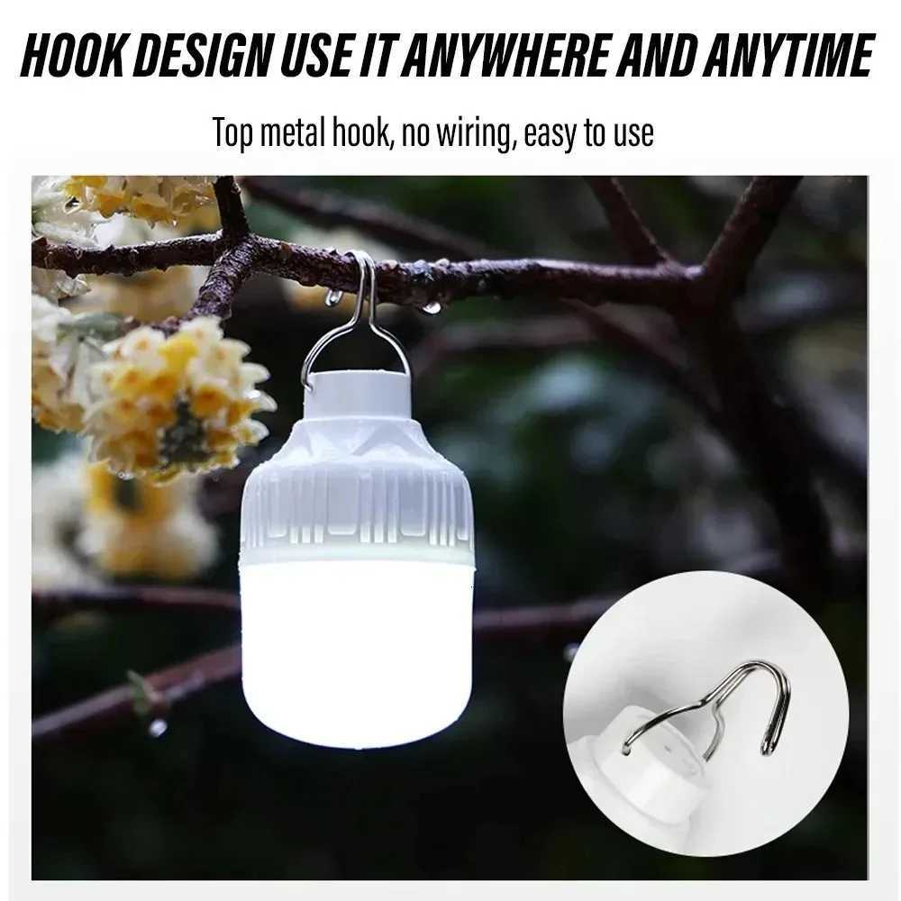 1-10pcs Outdoor USB Rechargeable LED Lamp Bulbs High Brightness Emergency Light Hook Up Camping Portable Lantern Night Lights M251115