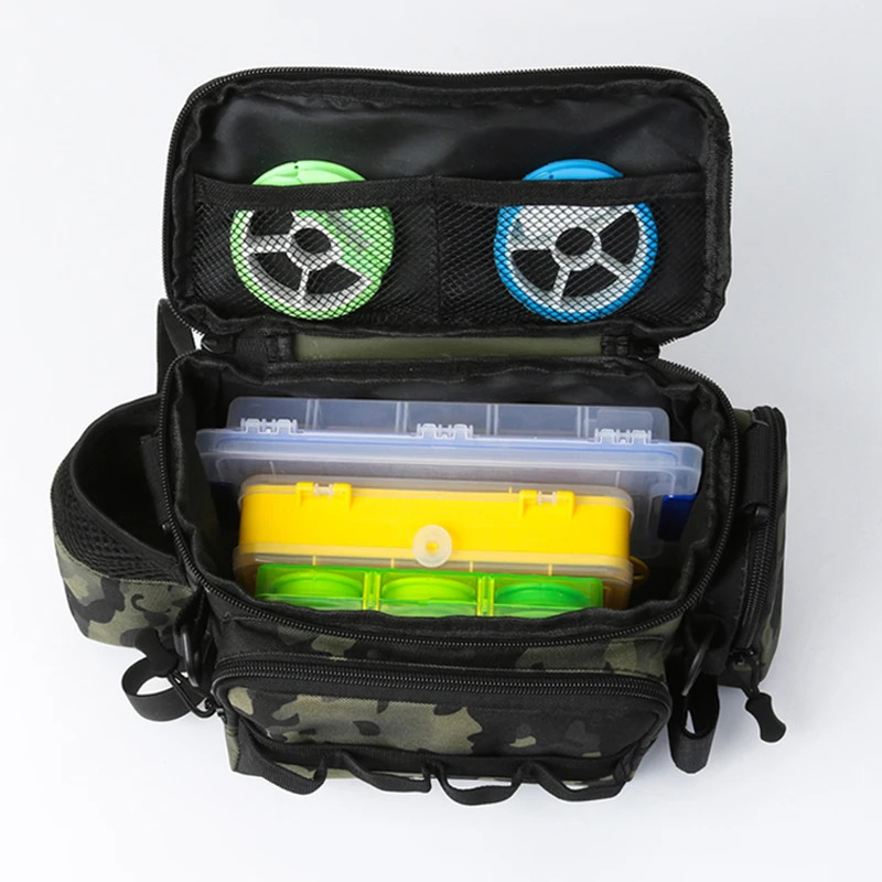 Fishing rod bag waist Fanny fishing bait line box practical storage accessories Outdoor camping shoulder cross 250410