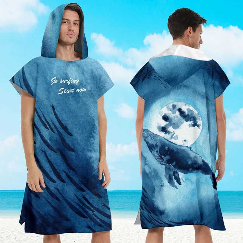 Beach bathrobe Cape surf poncho adult men hooded Quick drying bath towel for outdoor sandbeach from China C251115