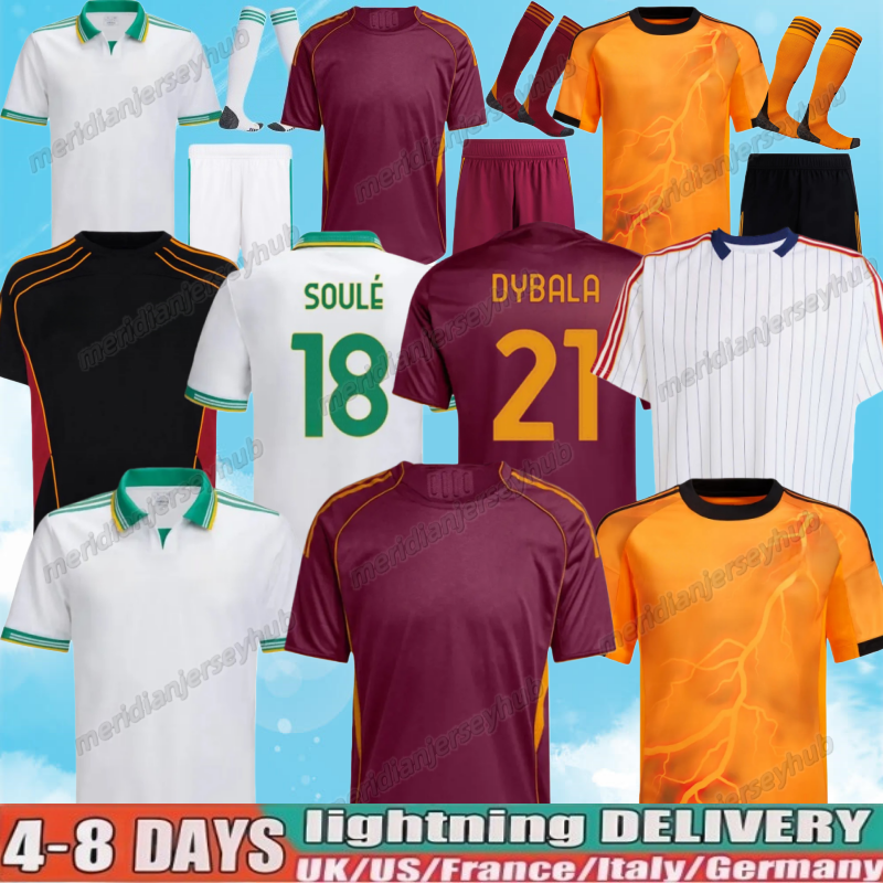 25 26 Maglia Roma Third Soccer Jerseys 2025 2026 PELLEGRINI home Away Pellegrini KONE CRISTANTE Dovbyk DYBALA Football Jersey Shirts Kit Players fans Men Kids1