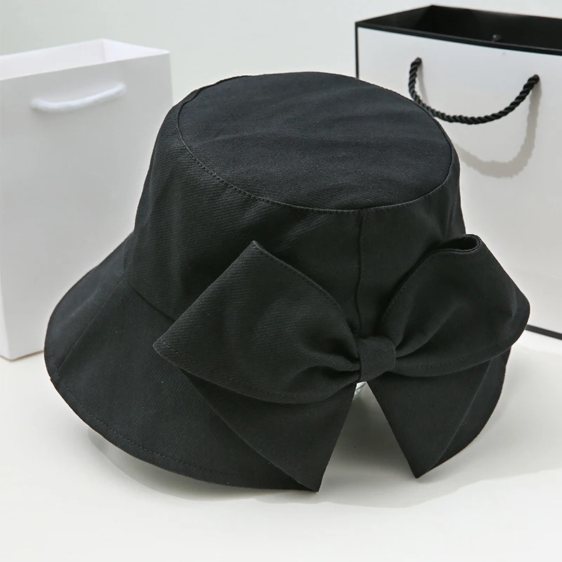 Womens fisherman hat bow bucket hat high-quality summer hat Sunbonnet hat outdoor UV barrier 250409