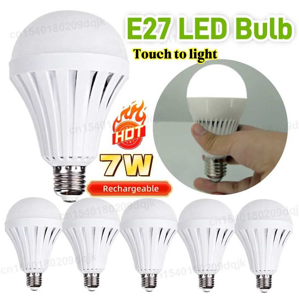 1-5PCS E27 Emergency LED Lamp Touch Light UP Bulbs 7W Rechargeable High Brightness Light Bulb Energy Saving Emergency Lights C251115