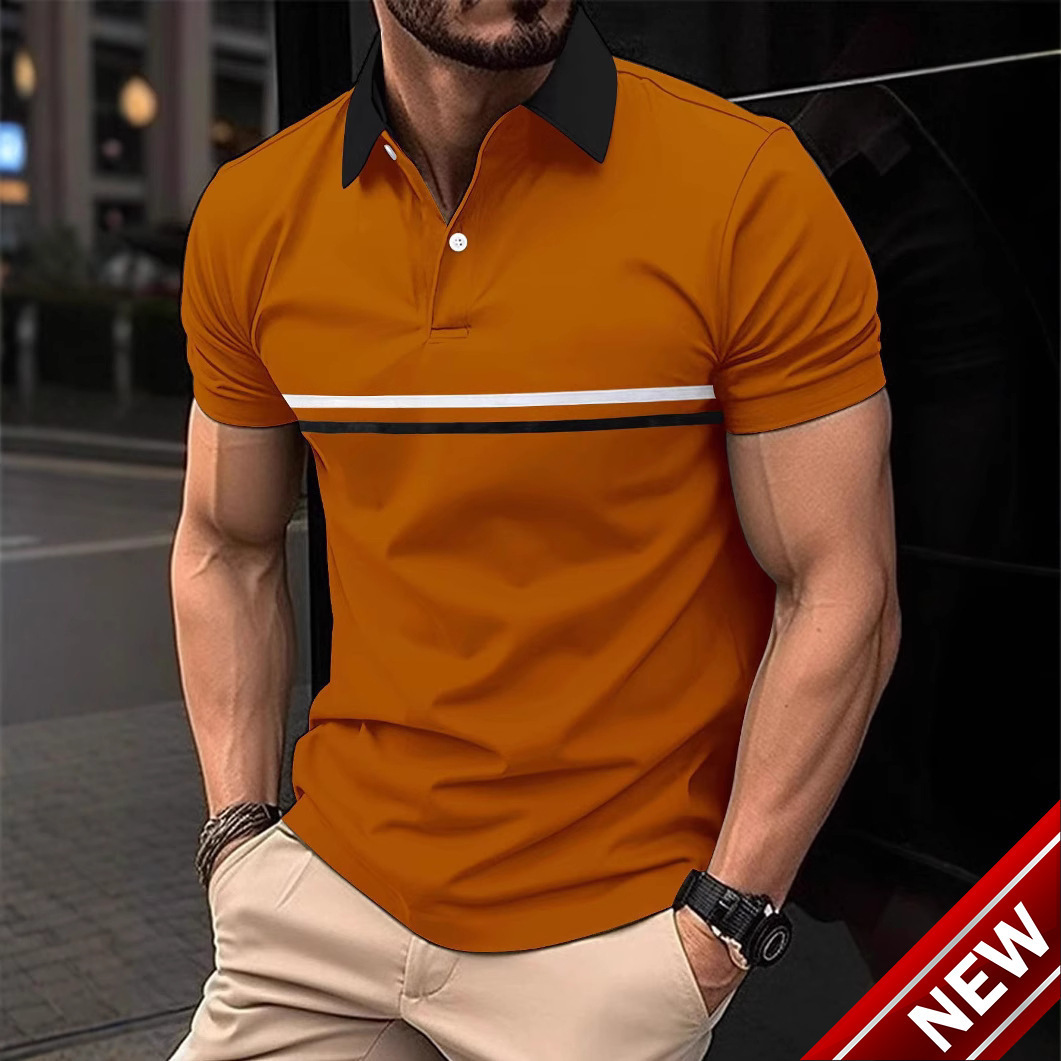Ins summer mens polo shirt button up mens sports polo shirt