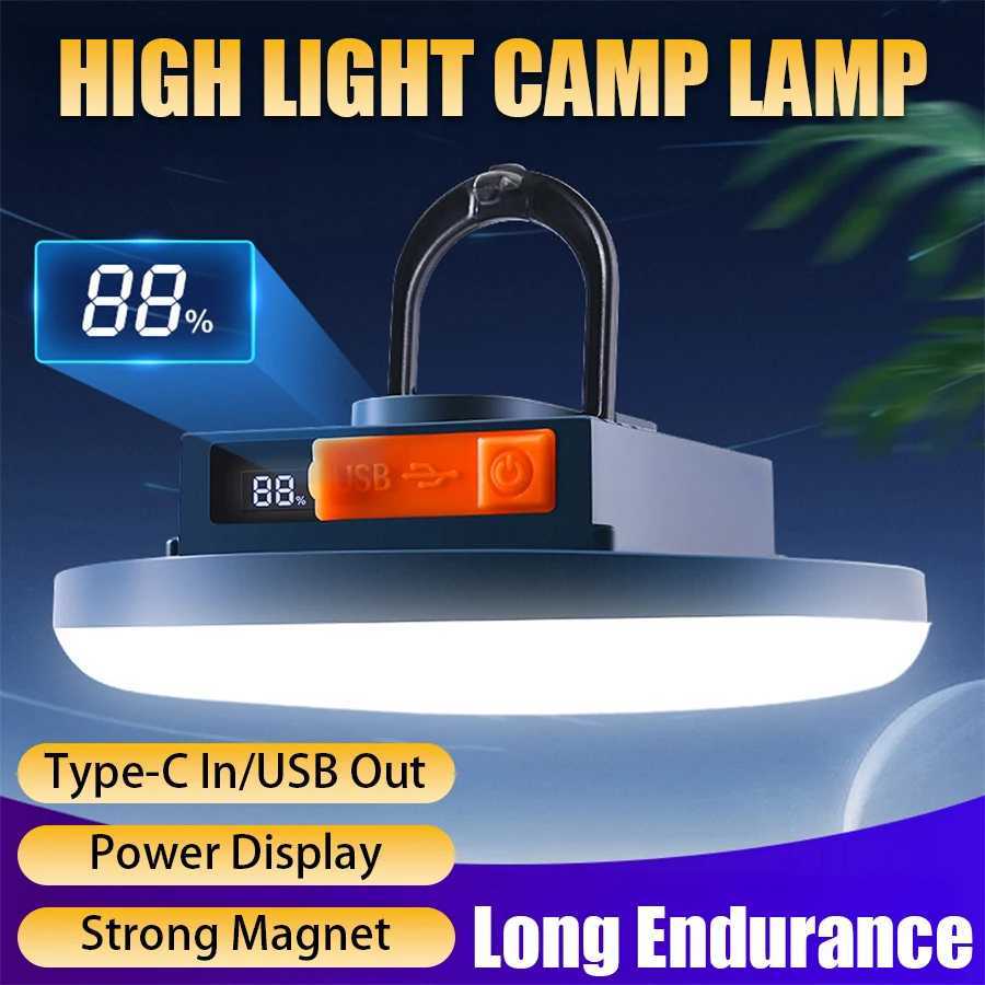100W Rechargeable Powerful Light Camping Lantern with Magnet4500mah Strong Light Portable Flashlight Tent Lamp LED Work Light M251115