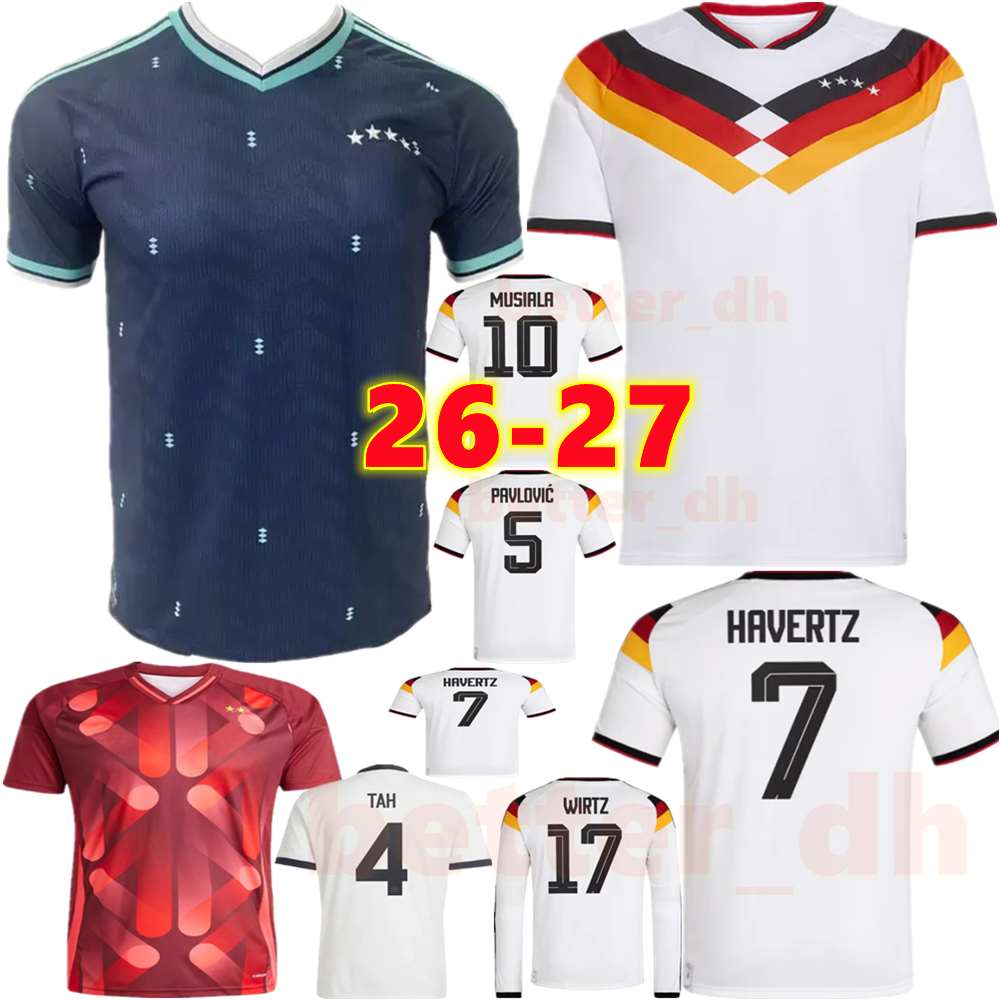25 26 27 HAVERTZ BRANDT SANE Football Shirt 125th Anniversary 2026 German National Team Football Shirt GNABRY MULLER HOFMANN KIMMICH Men's and Children's Set