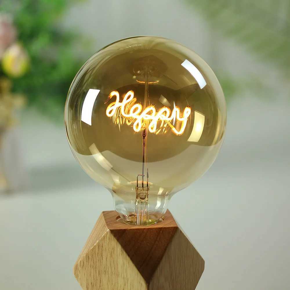 TIANFAN Led Bulbs Vintage Light Bulb Big Globe Alphabet Filament 4W Dimmable 110V 220V Edison Bulb Decorative Light Bulb C251115