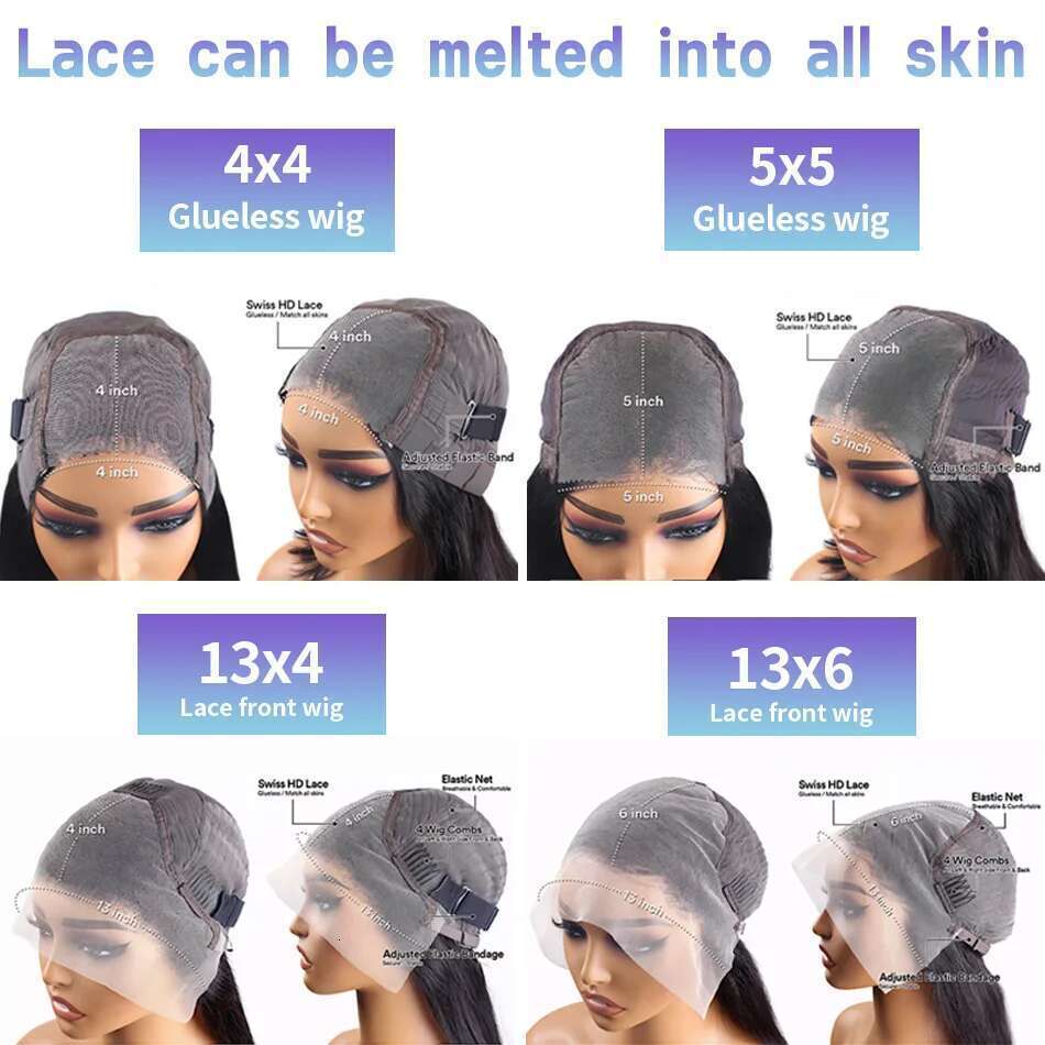 Glueless Bone Straight 4X4 Hd Frontal 13X6 13X4 Black Lace Front Wig Human Hair 5X5 Natural Brazilian Transparent Wigs