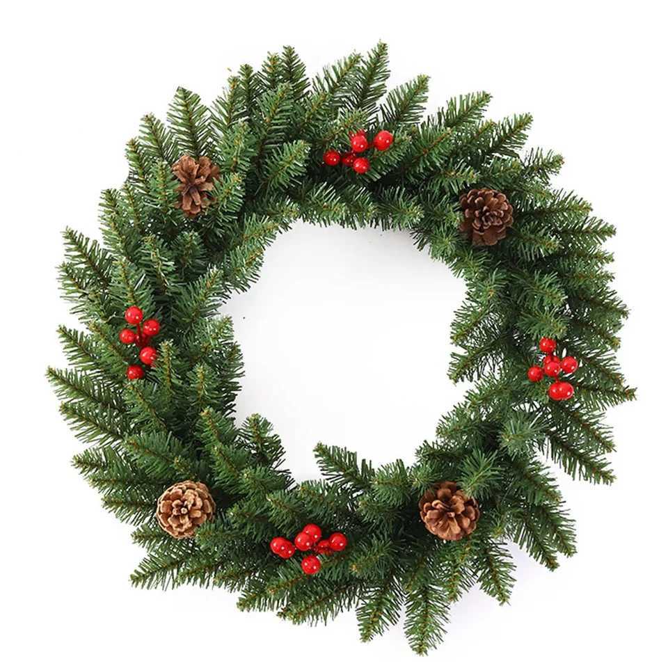 30/40cm Artificial Christmas Wreath Pine Cones Style Wreath Door Wall Window Ornaments Artificial Wreath Xmas Tree OrnamentM251115