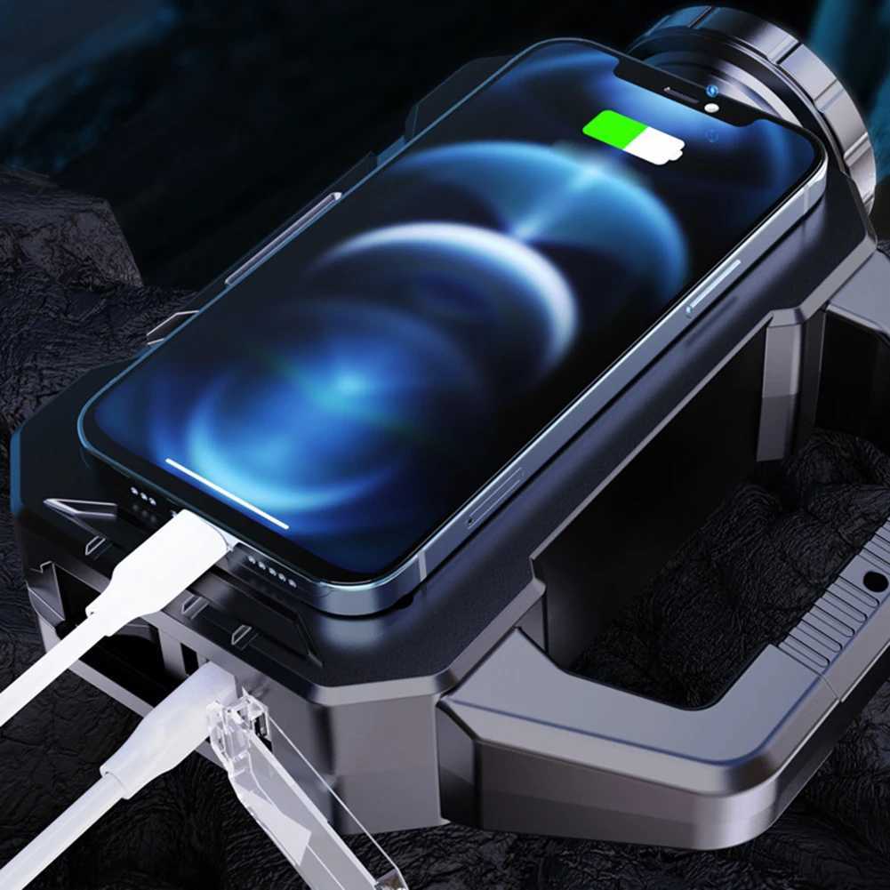 Powerful Solar Spotlight Waterproof Solar Camping Lantern Long Range Handheld Spotlight Torch Super Bright for Outdoor Emergency M251115